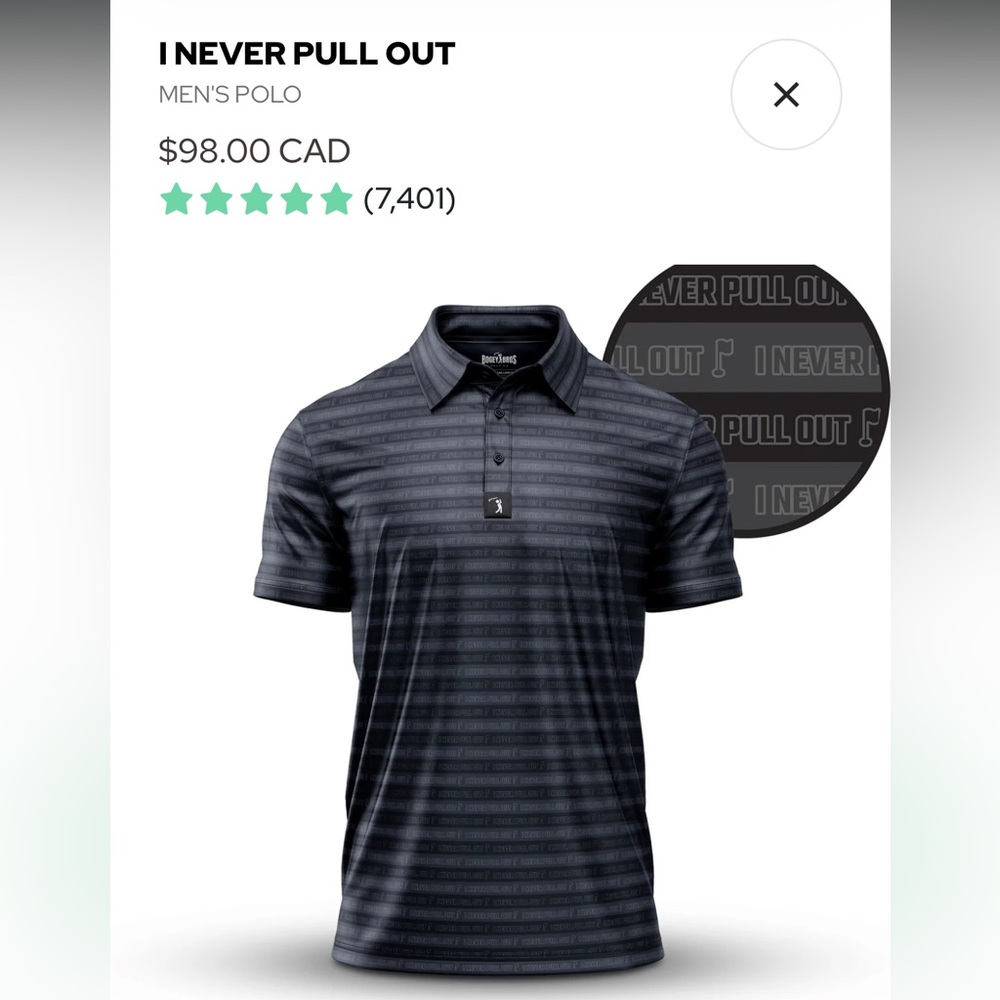 BogeyBros “I Never Pull Out” Performance Golf Polo